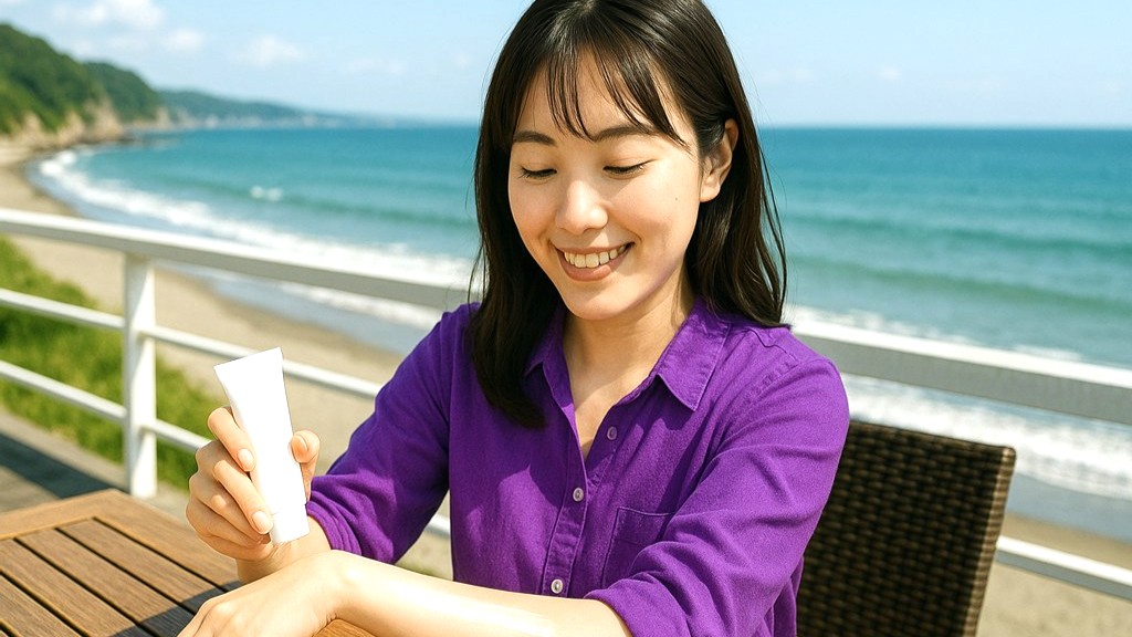 日焼け止めを塗る