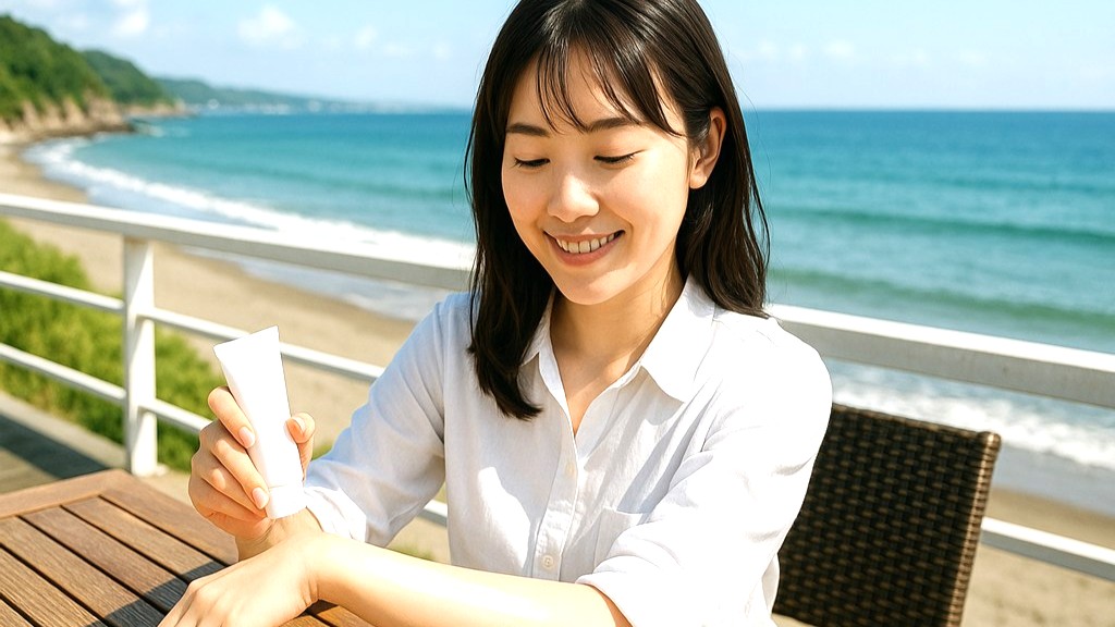 日焼け止めを塗る