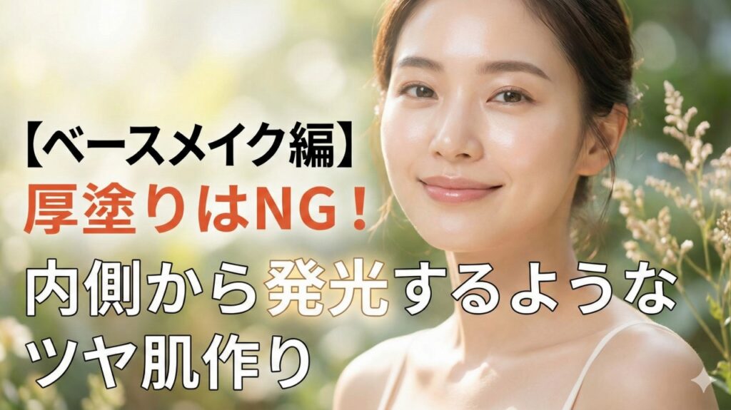 【ベースメイク編】厚塗りはNG!内側から発光するようなツヤ肌作り