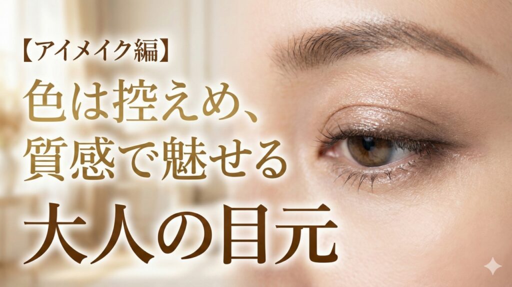 【アイメイク編】色は控えめ、質感で魅せる大人の目元